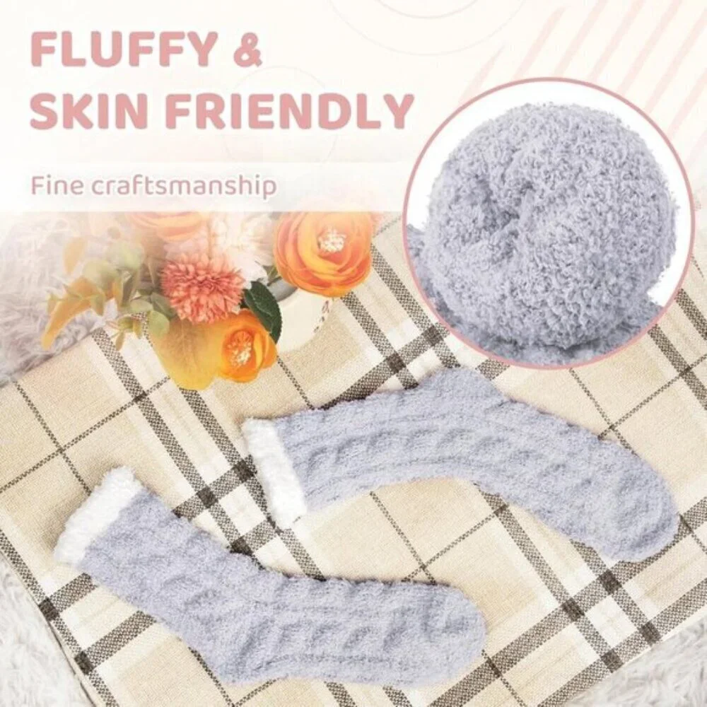 7-Pair Women’s Fuzzy Socks Cozy Warm Fluffy Christmas Winter Gift Set